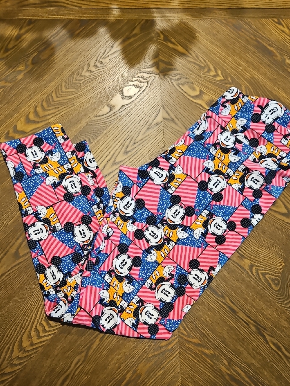 LuLaRoe Disney Pink Blue Yellow Mickey Mouse Leggings